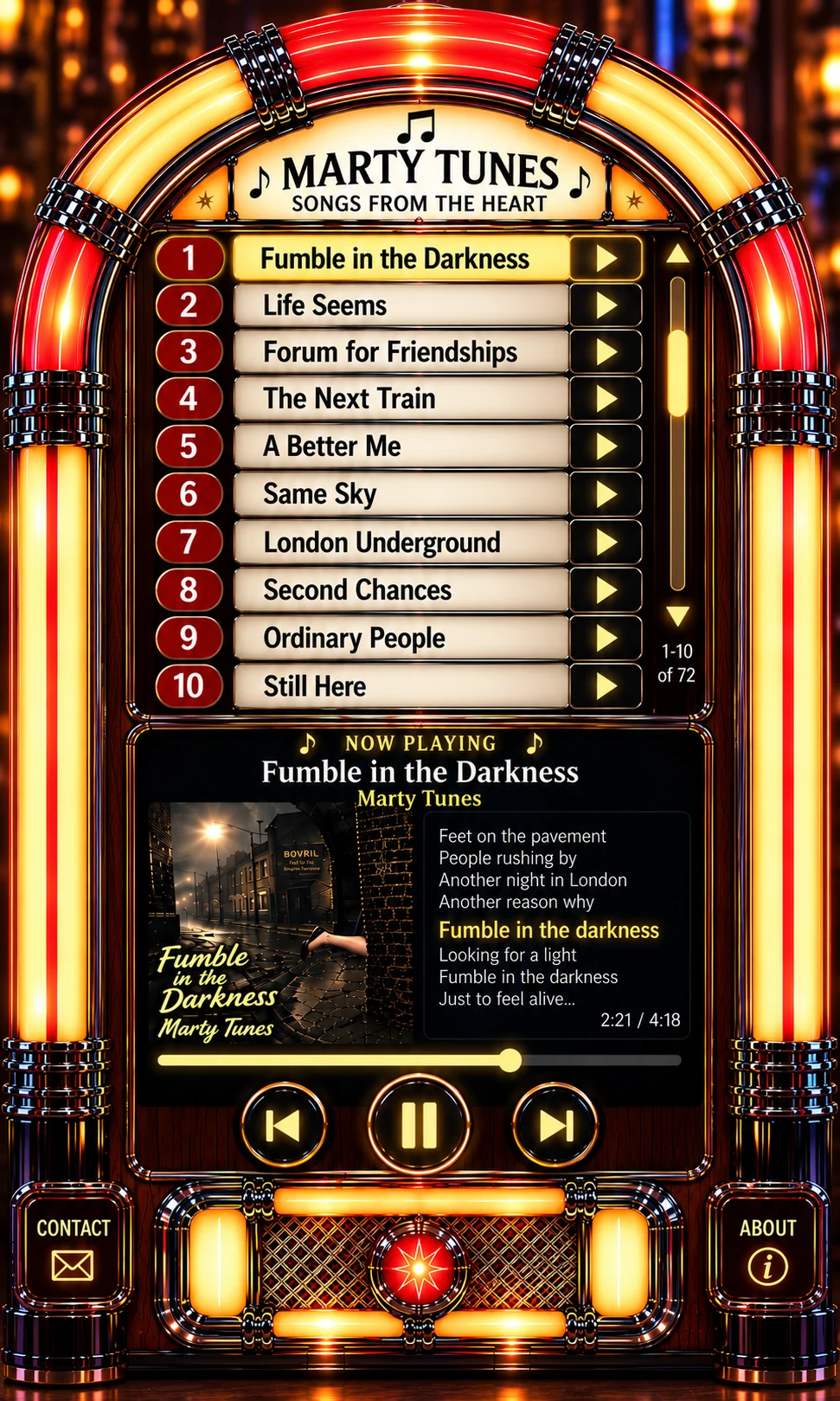 Marty Tunes retro jukebox